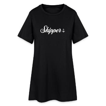 Skipper – Maritime Soul - Frauen T-Shirt-Kleid - Schwarz - Vorne