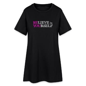 Believe In Yourself - Pink Scribble White - Women’s T-Shirt Dress - black - Front
