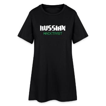 Russian Hacktivist Cyber Security Design - Women’s T-Shirt Dress - black - Front