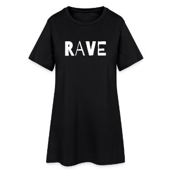 Conception typographique de musique rave - Robe T-shirt Femme - noir - Devant