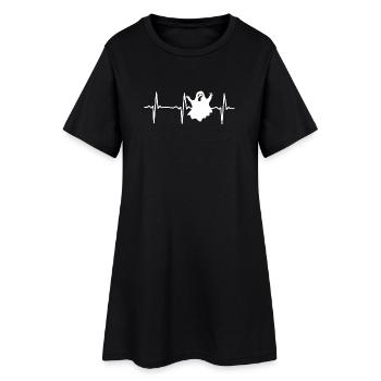 Fantôme d’Halloween Fantôme battement de cœur d’Halloween - Robe T-shirt Femme - noir - Devant