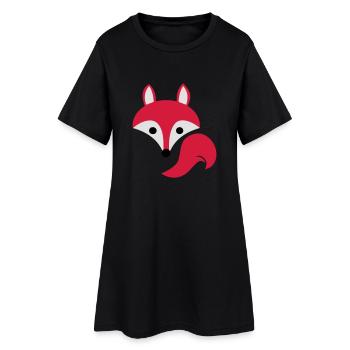 Fuchs - Frauen T-Shirt-Kleid - Schwarz - Vorne