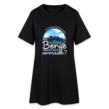 Vermissen mich die Berge? Geschenk - Frauen T-Shirt-Kleid - Schwarz - Vorne