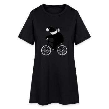 spread_baerbike - Frauen T-Shirt-Kleid - Schwarz - Vorne