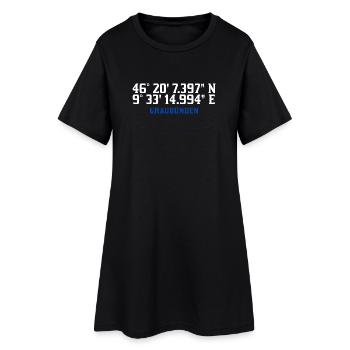 Graubünden Koordinaten Karte - Frauen T-Shirt-Kleid - Schwarz - Vorne