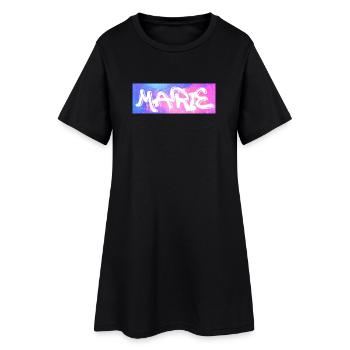 Marie Graffiti Neon Splash - Frauen T-Shirt-Kleid - Schwarz - Vorne