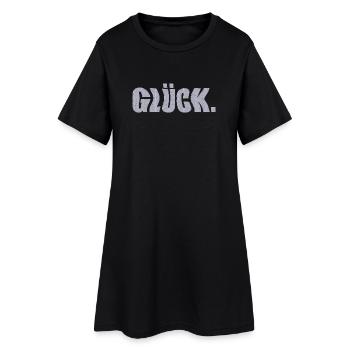 glück - Frauen T-Shirt-Kleid - Schwarz - Vorne