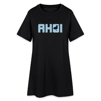 Ahoi Möwe Schiff Meer maritim Hamburg Anker Fan - Frauen T-Shirt-Kleid - Schwarz - Vorne