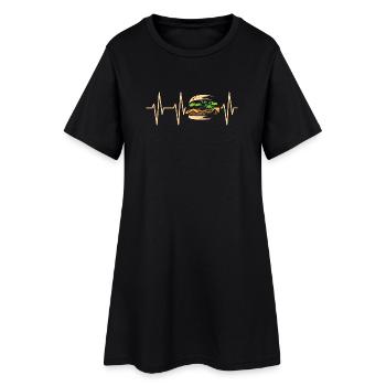 burger bistro pulse manger fast-food icône graphique - Robe T-shirt Femme - noir - Devant