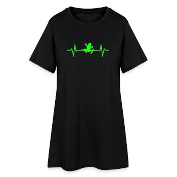 Frog Heartbeat ECG - Women’s T-Shirt Dress - black - Front