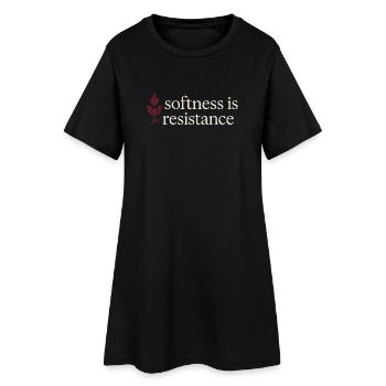 Style de vie féminin élégant, doux - Robe T-shirt Femme - noir - Devant