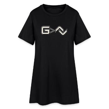 God Is Greater Symbol | Minimal Faith - Women’s T-Shirt Dress - black - Front