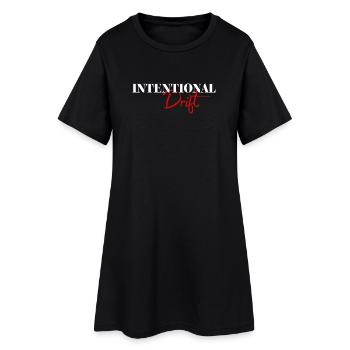 Intentional Drift Minimal Typography Design - Women’s T-Shirt Dress - black - Front