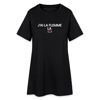 J’AI LA FLEMME LÀ | Humour drôle - Robe T-shirt Femme - noir - Devant