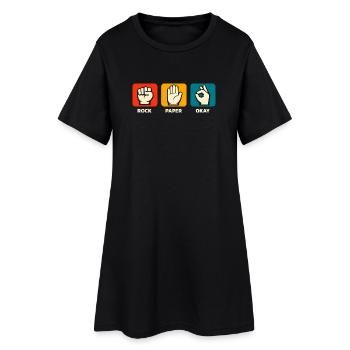 Pierre, papier – D’accord ! Inspiration drôle et positive - Robe T-shirt Femme - noir - Devant