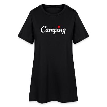 Camping Herz Camper Wohnwagen Van Life Fan Hobby - Frauen T-Shirt-Kleid - Schwarz - Vorne