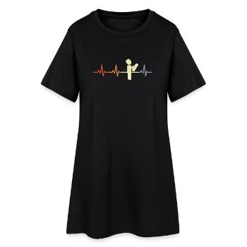 Retro Architect Heartbeat - Women’s T-Shirt Dress - black - Front