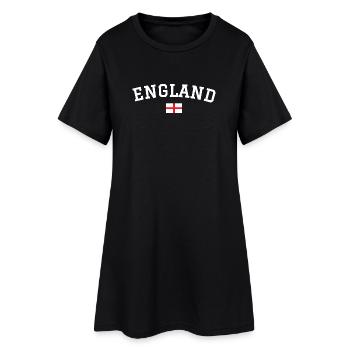 Drapeau anglais Dessin blanc - Robe T-shirt Femme - noir - Devant