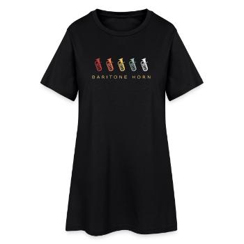 Baryton cor, harmonie rétro, cuivres instrument - Robe T-shirt Femme - noir - Devant