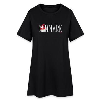 Nain d’hiver danois avec chapeau drapeau - Robe T-shirt Femme - noir - Devant