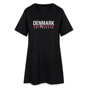 Souvenir rétro de voyage vintage au Danemark Copenhague - Robe T-shirt Femme - noir - Devant