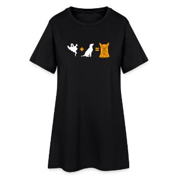 Funny Halloween Dog Ghost - Halloween Dog - Women’s T-Shirt Dress - black - Front