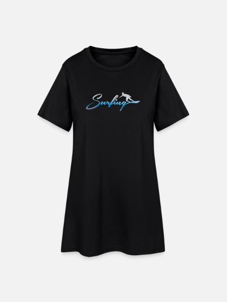 SURFING, SURFING - Women’s T-Shirt Dress - black