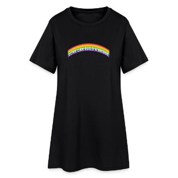 L’amour peut construire un pont | Arc-en-ciel - Robe T-shirt Femme - noir - Devant