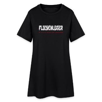 Fliesenleger Design - Frauen T-Shirt-Kleid - Schwarz - Vorne