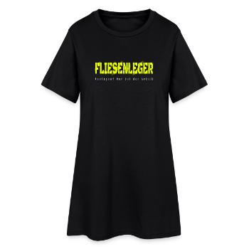 Fliesenleger Design - Frauen T-Shirt-Kleid - Schwarz - Vorne