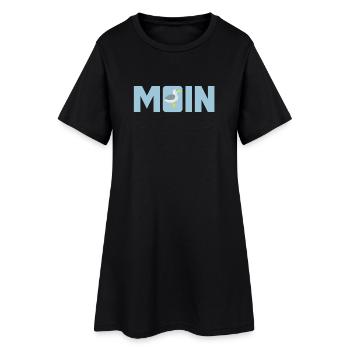 Moin Möwe Meer norddeutsch plattdeutsch Küste Fan - Frauen T-Shirt-Kleid - Schwarz - Vorne
