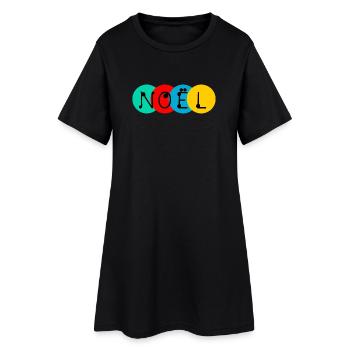 NOËL. JOYEUX NOËL. MERRY CHRISTMAS. NOUVEL AN - Robe T-shirt Femme - noir - Devant