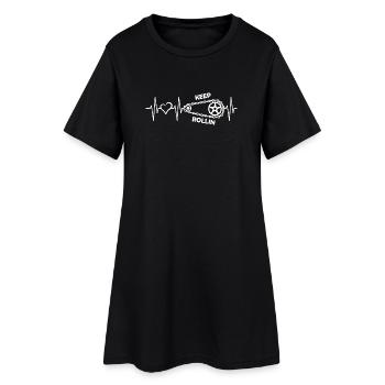 Heartbeat Bicycle Pulse Symbol Bicycle Chain Love - Robe T-shirt Femme - noir - Devant