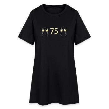 75e anniversaire 75e anniversaire 75 numéro 75 noir - Robe T-shirt Femme - noir - Devant