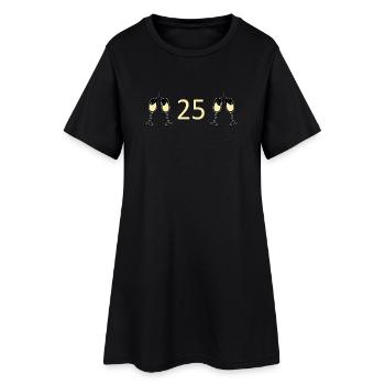25e anniversaire 25e anniversaire 25 ans Numéro 25 - Robe T-shirt Femme - noir - Devant