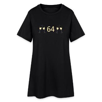 64e anniversaire 64e anniversaire 64 numéro 64 noir - Robe T-shirt Femme - noir - Devant