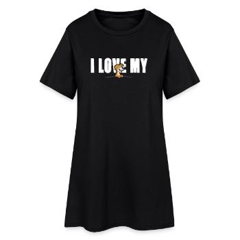 I love my Dog - white Font - Frauen T-Shirt-Kleid - Schwarz - Vorne