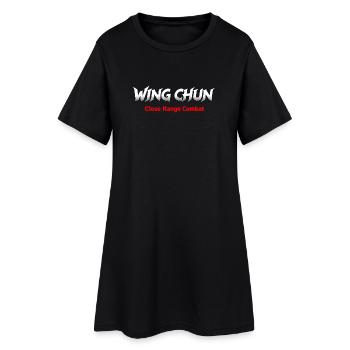 Wing Chun close range combat shirt white red - Women’s T-Shirt Dress - black - Front