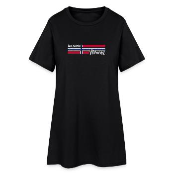 Alesund - Drapeau de la Norvège - Norvège - Drapeau norvégien - Robe T-shirt Femme - noir - Devant
