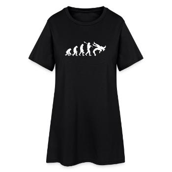 Évolution des sports de combat en silhouette de lutte - Robe T-shirt Femme - noir - Devant