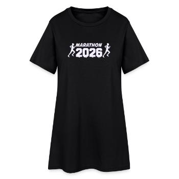 Marathon 2026 Runner Silhouette Design - Women’s T-Shirt Dress - black - Front