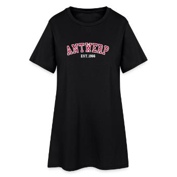 Anvers Fondée en 1966 - Robe T-shirt Femme - noir - Devant
