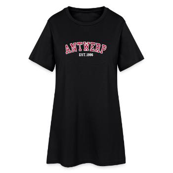 Anvers Fondée en 1986 - Robe T-shirt Femme - noir - Devant