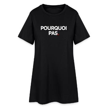 POURQUOI PAS | Expression humour minimaliste - Robe T-shirt Femme - noir - Devant