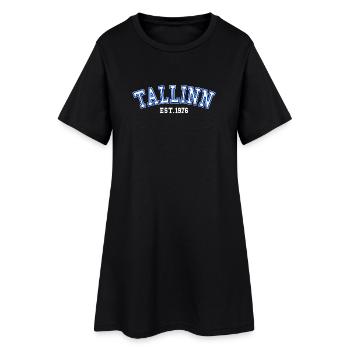 Tallinn gegründet 1976 - Frauen T-Shirt-Kleid - Schwarz - Vorne