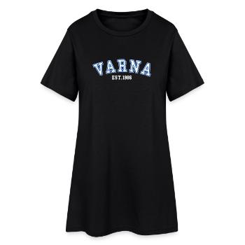 Varna Fondée en 1986 - Robe T-shirt Femme - noir - Devant