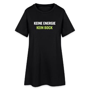 Kein Energie Kein Bock Typo Shirt - Frauen T-Shirt-Kleid - Schwarz - Vorne