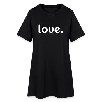 love. - Frauen T-Shirt-Kleid - Schwarz - Vorne