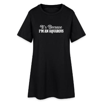 Sternzeichen Wassermann - Frauen T-Shirt-Kleid - Schwarz - Vorne