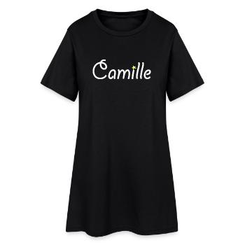 Camille - Robe T-shirt Femme - noir - Devant